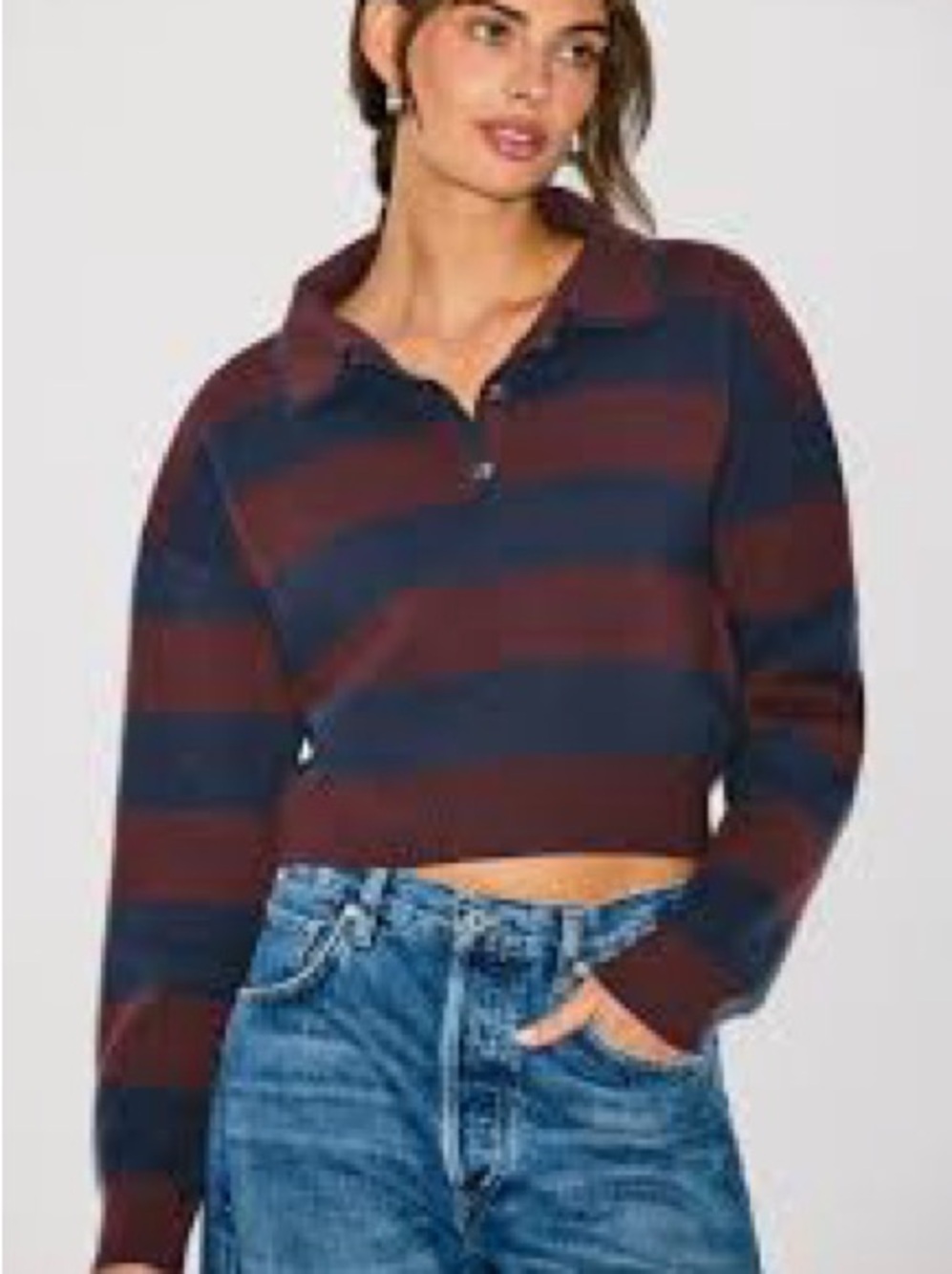Lennon Double Collar Rugby Stripe Pullover 525 America